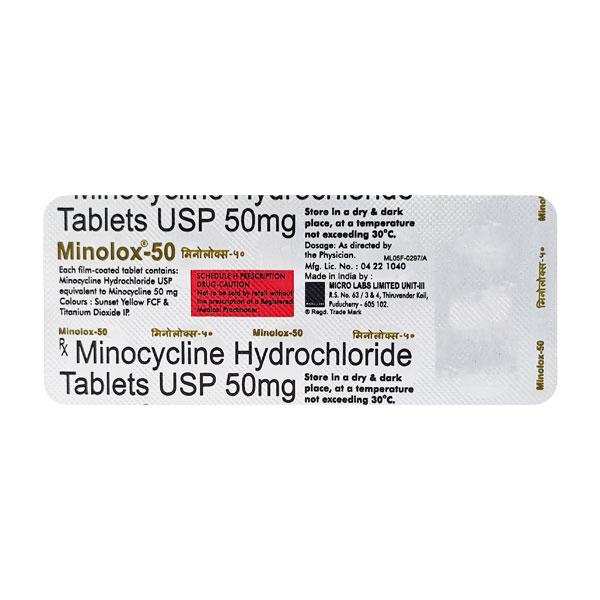 Minolox 50mg Tablet 10'S - Bacterial Infections-Tet