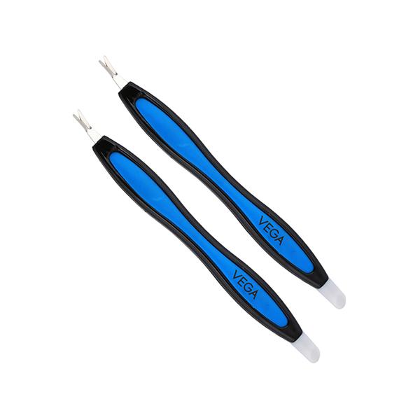 Netmeds | Vega Soft Touch Cutical Trimmer and Pusher, Black, Blue 2's