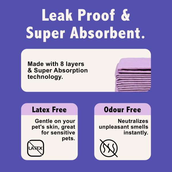 Purple Tails Pet Training Pads (45 x 60) (Pack of 10) - Pet accessories