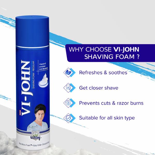 Vi-John Regular Shaving Foam - Pack of 3 x 250 gm - Shaving Foams