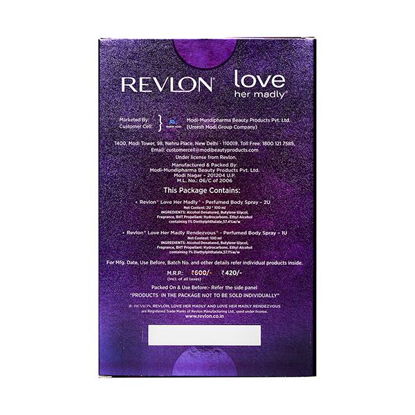 Revlon Love Her Madly Perfumed Body Spray Pack Of 3 Combo For Women (Love Her Madly + Love Her Madly + Love Her Madly Rendezvous ) 300 Ml - Women Deodorants/Roll-Ons
