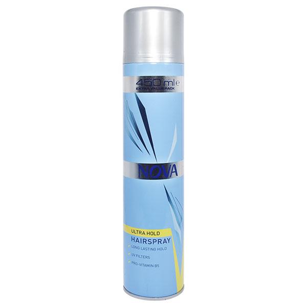 Nova Blue Ultra Hold Long Lasting Hair Spray 450 ml - Hair Sprays & Mists