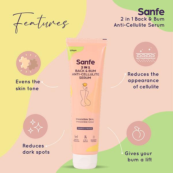 Sanfe Back & Bum Lightening Serum + AntiCellulite Cream 100 gm - Lotions & Creams