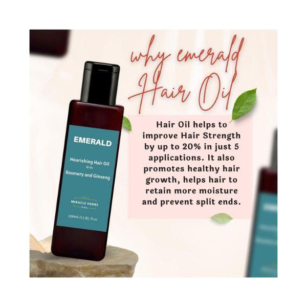 Miracle Herbs EMERALD Nourishing hair oil with rosmery and ginseng 100 ml - Massage Oils