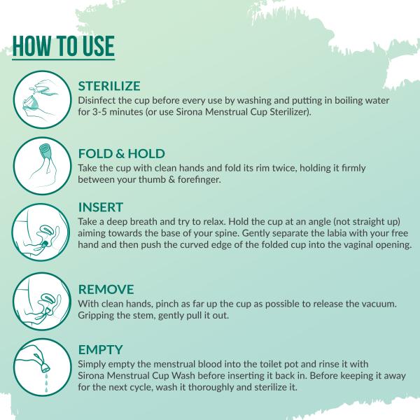 Sirona Reusable Menstrual Cup - Small with (Intimate Wash 15 ml + Menstrual Cup Wash 15 ml) - Menstrual Cups