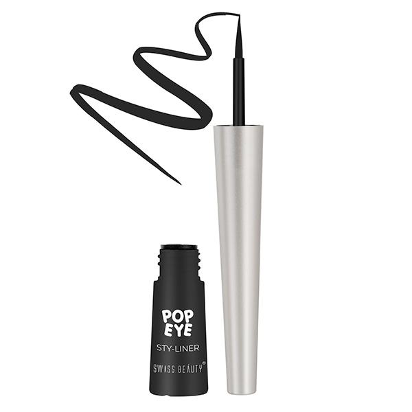 Swiss Beauty Pop-Eye Style Liner 8Hr Stay- 01 (Oynx Black) 4.5ml - Eyeliners