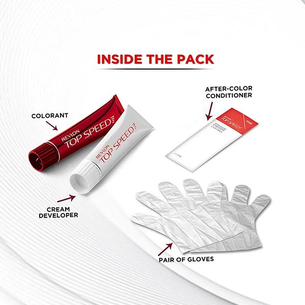 Revlon Top Speed Hair Color-Natural Black 70M (40gm + 40gm+ 15ml) 1's - Crème