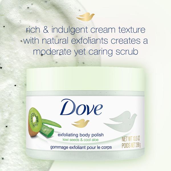 Dove Exfoliating Body Polish With Kiwi Seeds And Cool Aloe, Sulphate Free 298 gm - Scrubs & Exfoliants