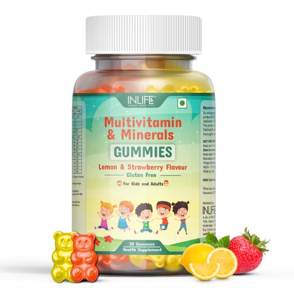 Netmeds | Inlife Multivitamin & Minerals Gummies - Lemon & Strawberry 30's