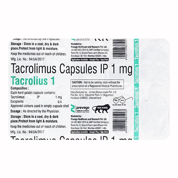 TACROLIUS 1 Capsule 10's - Auto Immune Disease-Imm