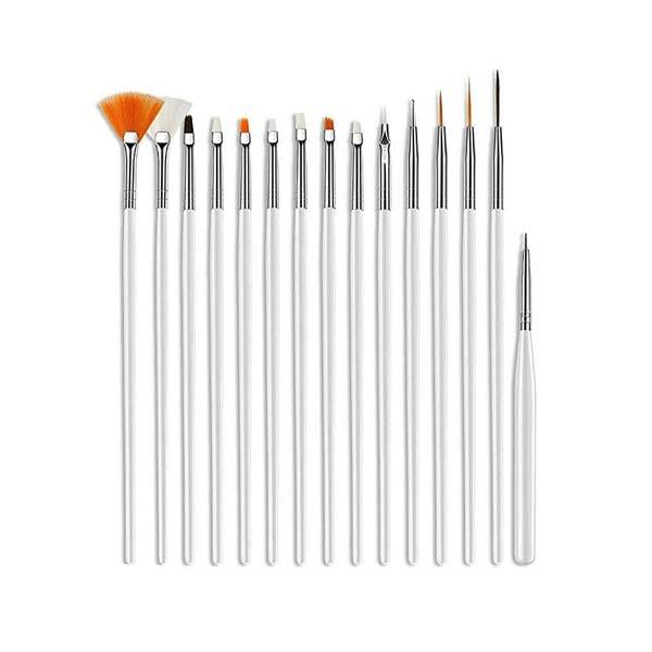 Netmeds | Bronson Professional Nail Art Kit Brush Set Acrylic Uv Polish Brushes Tool Kit 15's