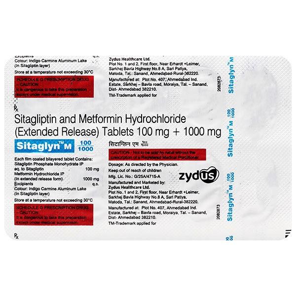 SITAGLYN M 100/1000 Tablet 10's - Diabetes-Ant