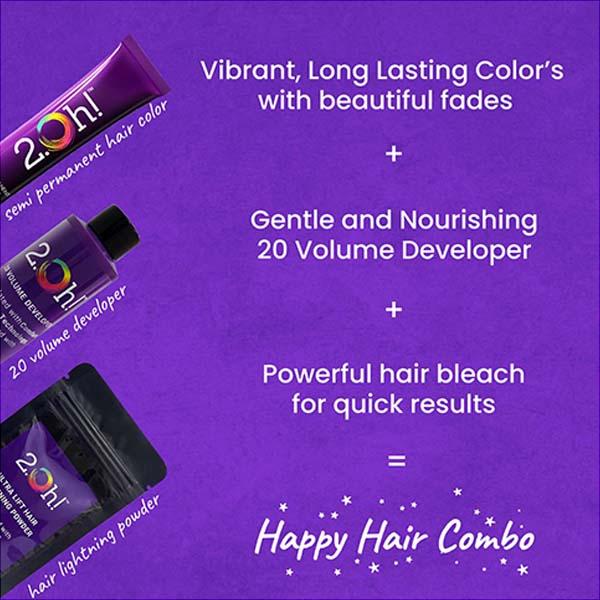 2.Oh! Semi Permanent Hair Color + Lightning Kit - Violet Combo 1's - Hair Creams