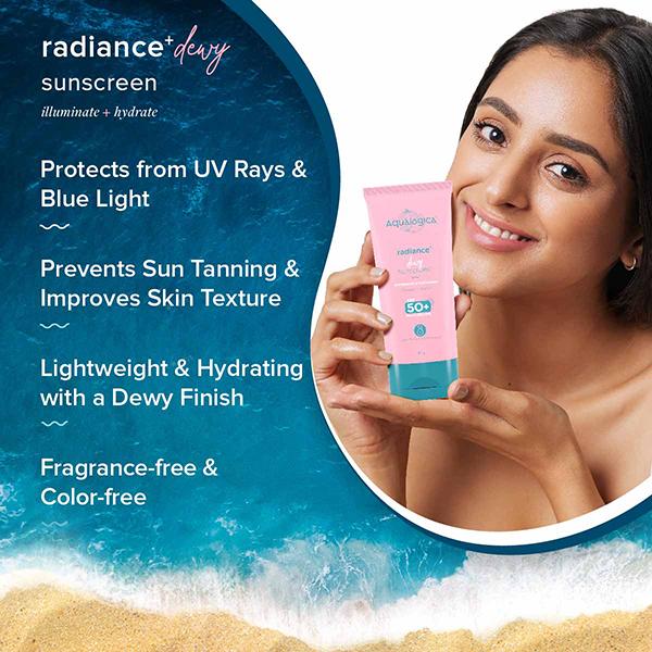 Aqualogica Radiance + Dewy Sunscreen With Watermelon & Niacinamide With SPF 50 & Pa +++ 80 gm - Body Sunscreen