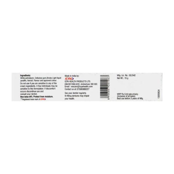 Fixon Strawberry Flavour Cream 15gm - Denture Adhesive