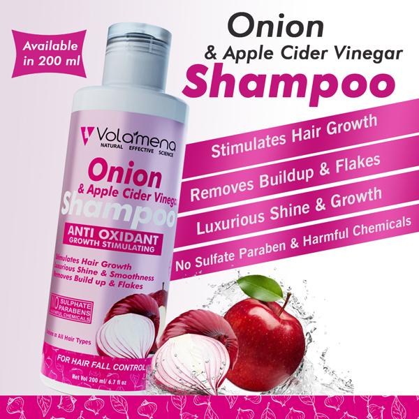 Volamena Shampoo - Onion & Apple Cider Vinegar 200 ml - Shampoos
