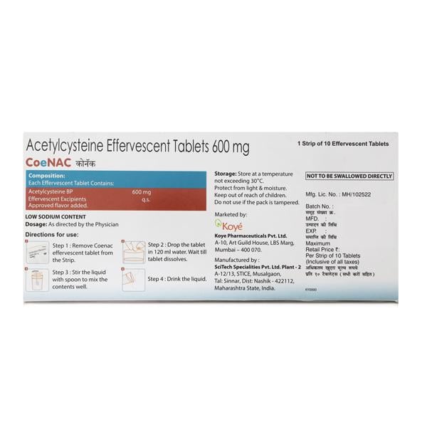 CoeNAC Sugar Free Orange Flavor Effervescent Tablet 10'S - Cough And Cold-Cou