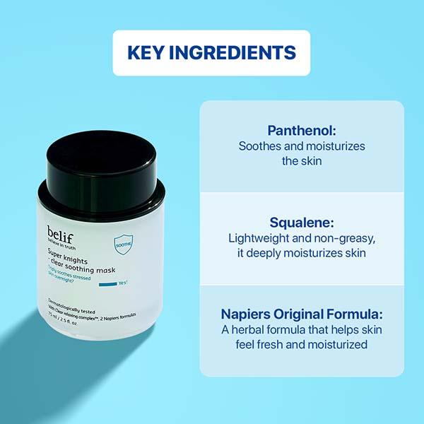 Belif Super Knights - Clear Soothing Mask 75 ml - Masks & Peels