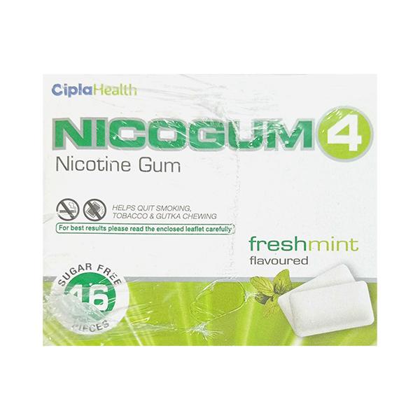 Netmeds | NICOGUM 4 SUGAR FREE FRESHMINT FLAVOURED Gum 16's