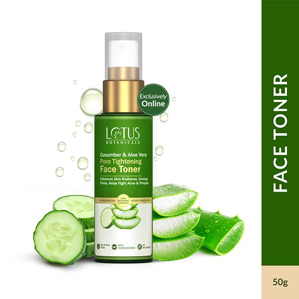 Lotus Botanicals Cucumber & Aloe Vera Pore Tightening Face Toner, For All Skin Types 50 ml - Toners