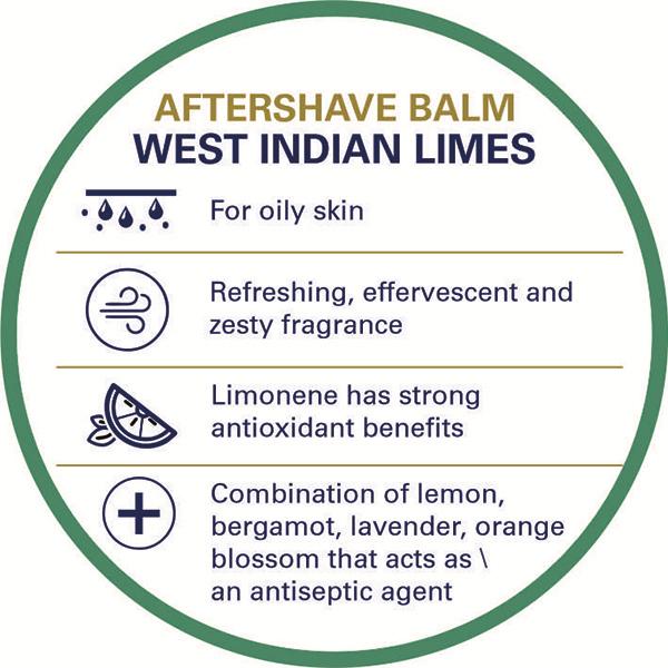 Truefitt and Hill West Indian Limes Aftershave Balm Essential Grooming Collection Best For Oily Skin 100 ml - Pre & Post Shaves