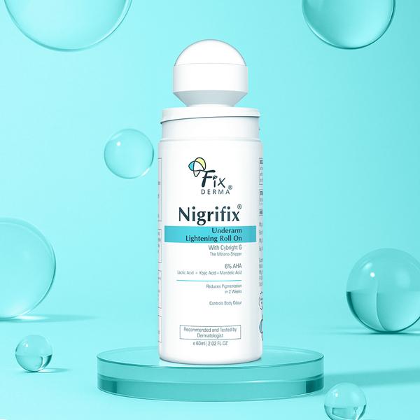 Netmeds | Fixderma Nigrifix Underarm Roll On With 6% AHA, Lactic Acid & 1% Mandelic for Men & Women (60 ml)
