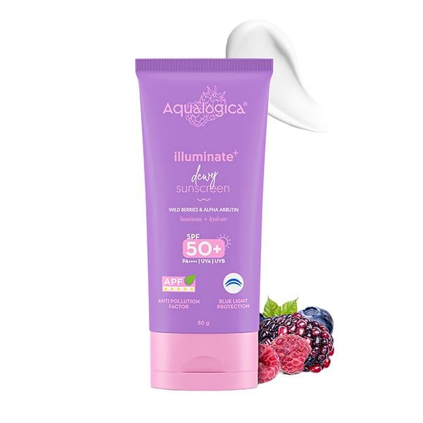Netmeds | Aqualogica Illuminate+ Dewy Sunscreen SPF 50+ PA++++ 80 gm