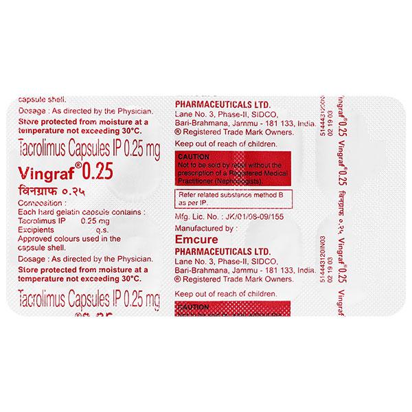 VINGRAF 0.25 Capsule 10's - Auto Immune Disease-Imm
