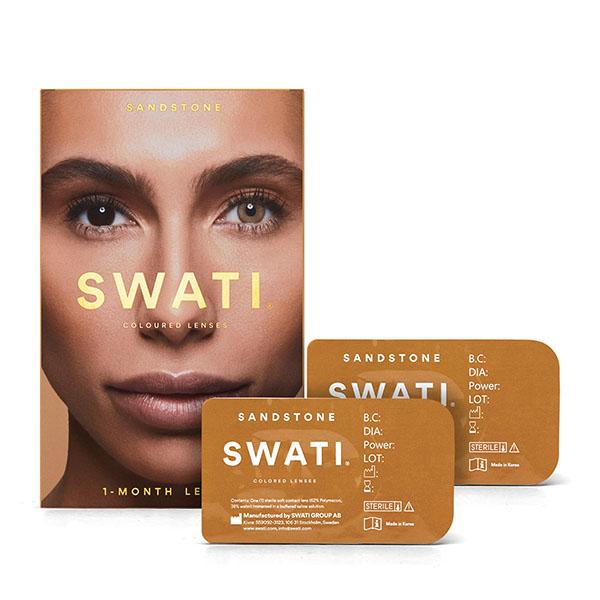 Swati Cosmetics Coloured Lenses Sandstone 1 Month Contact Lenses ( - 4.75) 1's - Eyecare Lenses