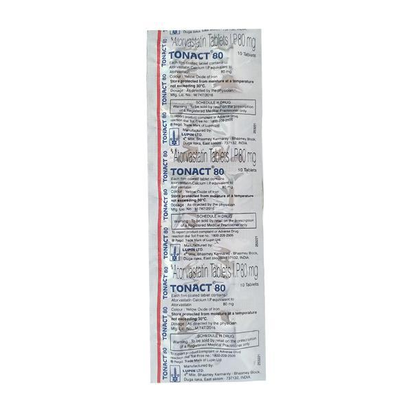 Tonact 80mg Tablet 10'S - High Cholesterol-Dys
