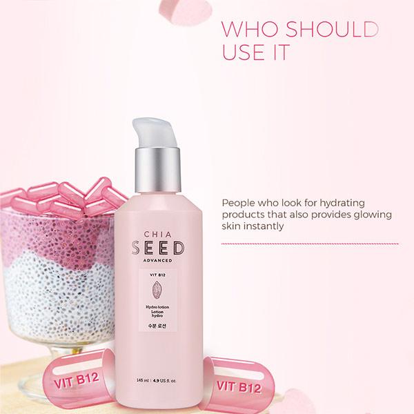 The Face Shop Chia Seed Advanced Vit B12 Hydro Lotion 145ml - Lotions & Creams