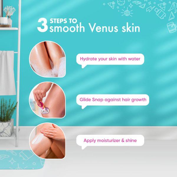 Gillette Venus Comfortglide Snap Hair Removel Razor with Gel Bars Avocado Oil 1's1 - Razors & Cartridges