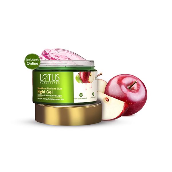 Netmeds | Lotus Botanicals GlycoBoost Radiant Skin Night Gel with Glycolic Acid & Red Apple 50 gm