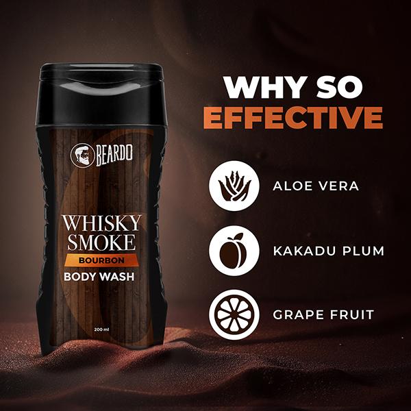 Beardo Whisky Smoke Bourbon Bodywash Bourbon Scented Refreshing and Masculine 200 ml - Shower Gels & Body Wash