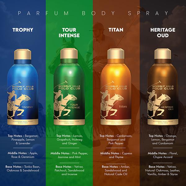 Beverly Hills Polo Club Prestige Parfum Body Spray - Titan 300 ml - Men Deodorants/Roll-Ons