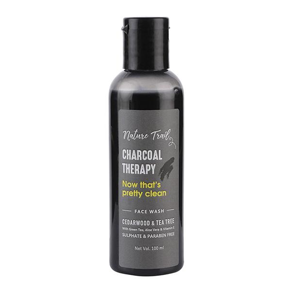 Nature Trail Charcoal Therapy Face Wash for Acne and Oily Skin, Sulphate, Paraben Free 100 ml
