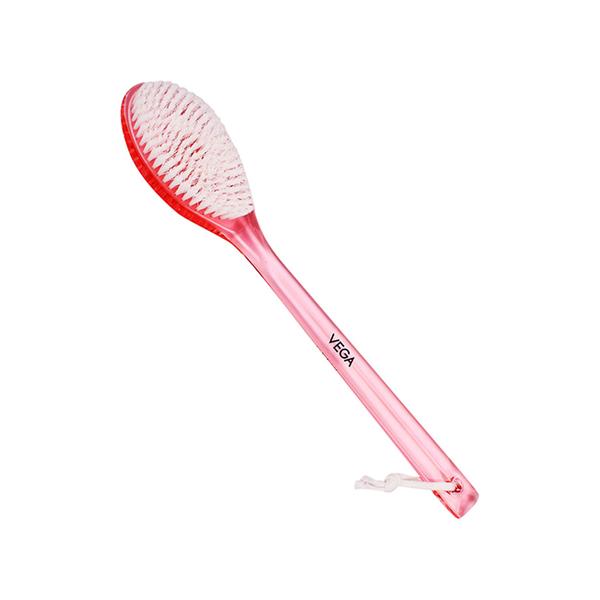 Netmeds | Vega New Luxury Bristle Bath Brush for Gentle Body Massage, Pink (BA-1/3) 170 gm