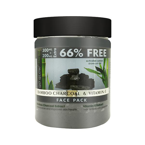 Netmeds | Berina Go Glow By Berina Bamboo Charcoal & Vitamin E Face Pack 500 ml