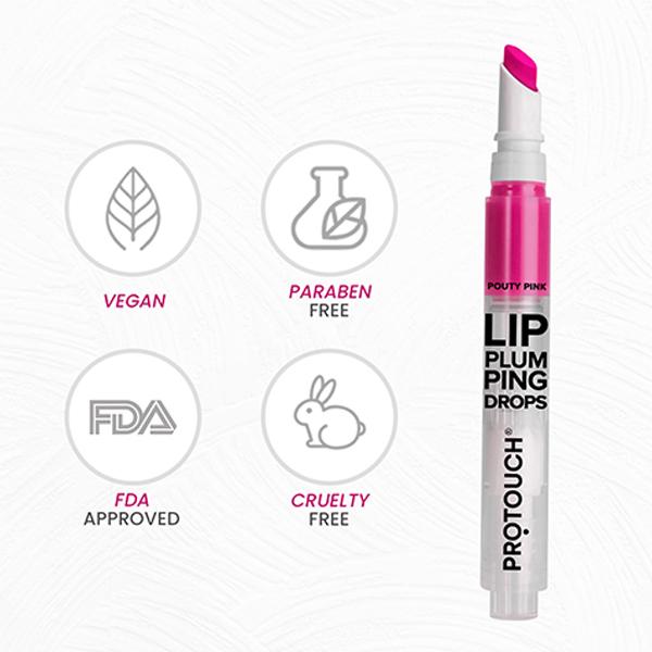 Protouch Lip Plumping Tint with Grapeseed Extracts, Fuller Lips and Long Lasting (Pink) 2.8ml - Lipstick Primers & Plumpers