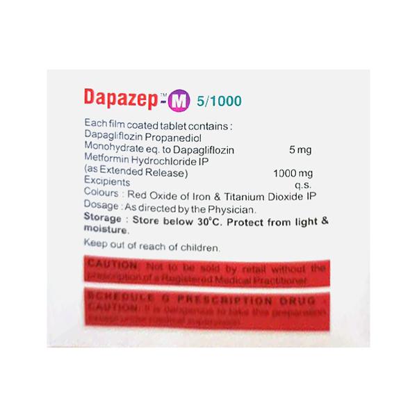 DAPAZEP M 5/1000 Tablet 10's - Diabetes-Ant