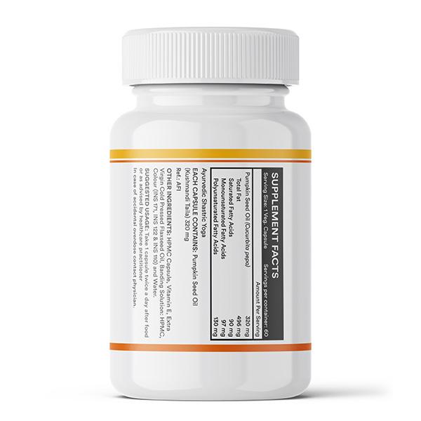 INLIFE Extra Virgin Cold Pressed Pumpkin Seed Oil 320mg Veg Capsules 60's - Omega Fish Oil Fatty Acids