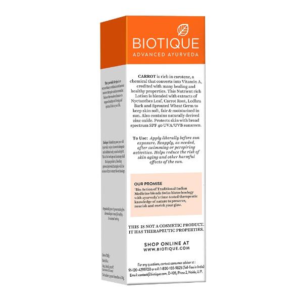 Biotique Bio Pro Carrot Spf40 Lotion 190 Ml - Face Sunscreen