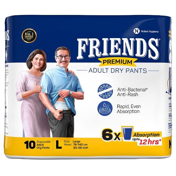 Netmeds | Friends Premium Adult Dry Pants (L) 10's