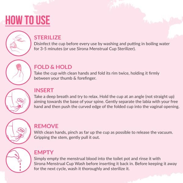 Sirona Reusable Menstrual Cup - Medium + Intimate Wash 15 ml + Menstrual Cup Wash 15 ml - Menstrual Cups