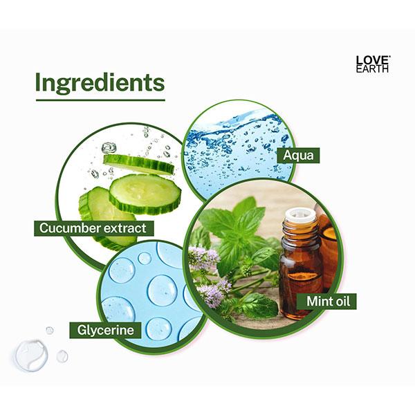 Love Earth Cucumber Mint Face Mist Toner with Cucumber Mint 100 ml - Face Mists