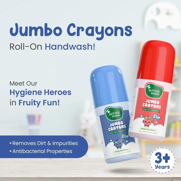 Mother Sparsh Mother Sparsh Jumbo Crayons Roll-on handwash (Pack Of 2 x 50ml) 1's - Baby Safety