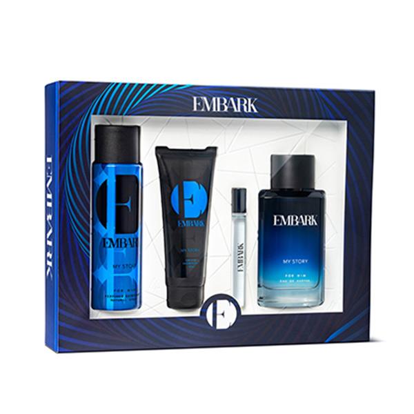 Gift Set - 4pc My Story for Him (10ml EDP + 100 ml EDP+150ml Deo +100ml Shower Gel) 360 ml