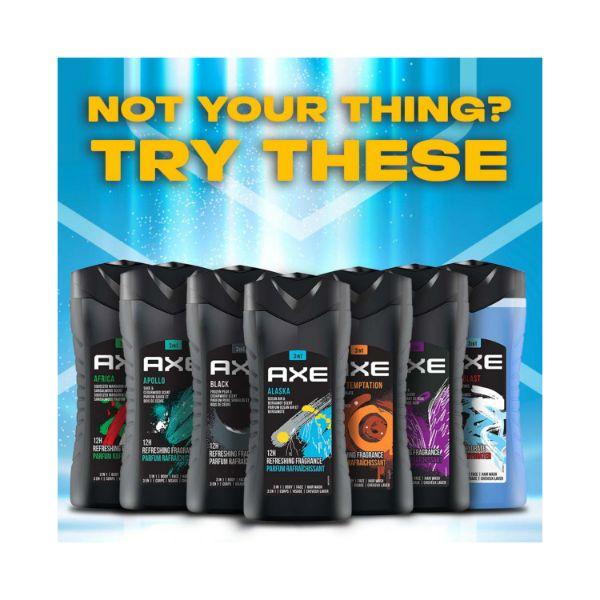 Axe Alaska 3 In 1 Body Face & Hair Wash for Men Long-Lasting Fragrance 250 ml - Shower Gels & Body Wash