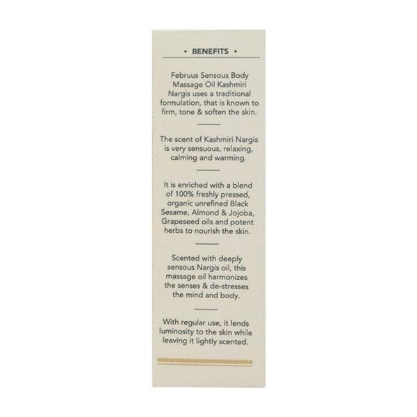 Februus Organics Sensous Luxury Body Massage Oil - Kashmiri Nargis 100 ml - Massage Oils
