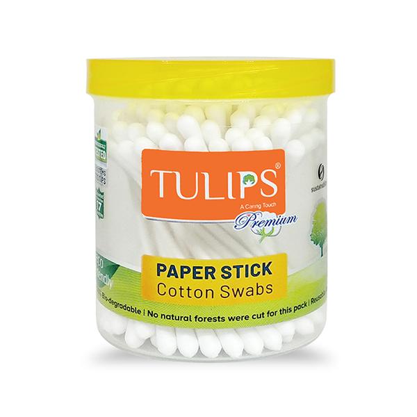 Netmeds | Tulips Premium Paper Stick Cotton Buds Jar 100's